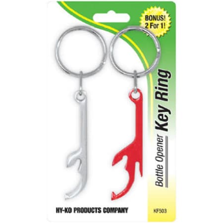 Hy-Ko KF503 Shark Design Bottle Opener Key Ring Assorted Color, 10PK 396077